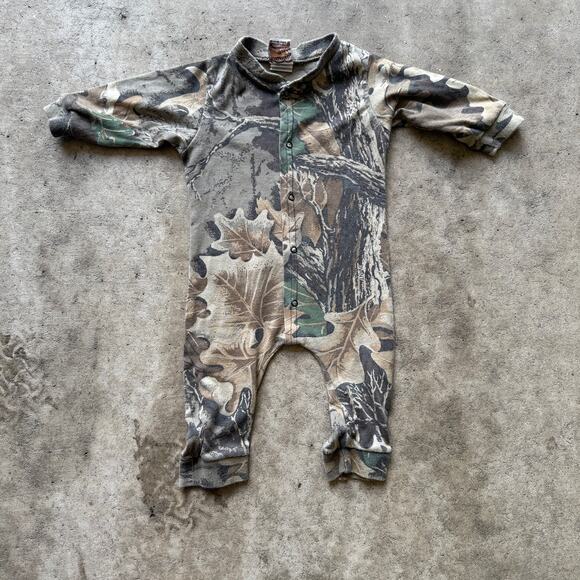 Baby Toddlers Vintage 90's Jordan Lee Camo Camouflage Snap One Piece Romper 3-6M - Picture 1 of 7